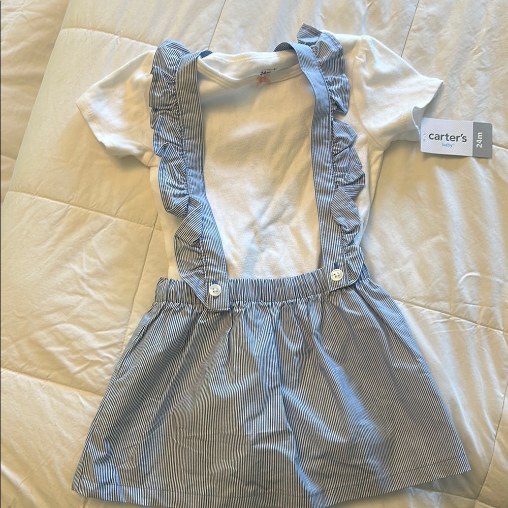 Carter's Blue and White Striped Baby Girl Dress